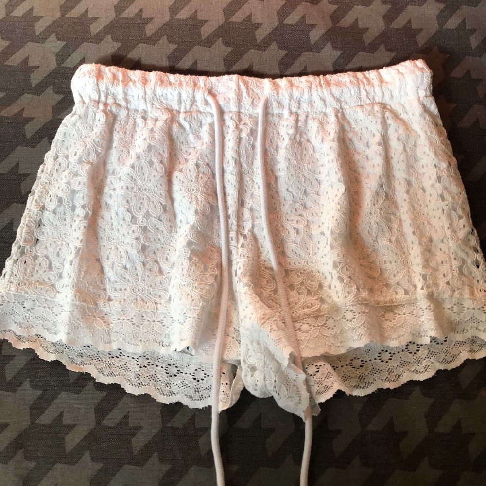 White Lace Shorts